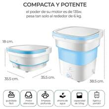 Mini Lavadora Portátil Plegable 24L - Multicolor - Ver 9