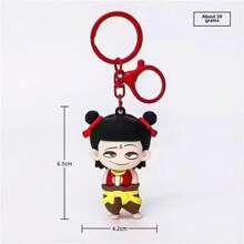 哪吒 2 魔童惹海灵感钥匙扣吊坠，3D 可爱卡通配饰，适合作为派对礼物、生日礼物、复活节礼物 - 彩色 - 查看 8