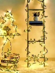 78 Inch Green Leaves Fairy Lights String, Wedding Dining Table Decor Lights, Indoor Wreath Holiday Decor Lights (Batteries Not Included), Suitable For Wedding Centerpiece, Backdrop Decor, Christmas Tree Ornaments