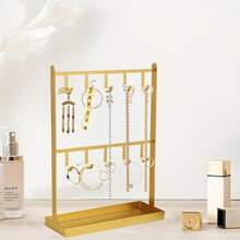 Golden Iron Jewelry Display Organizer, Pendant Stand Hooks, Bracelet Holder Earrings Storage Rack For Necklaces, Suitable For Store Home Use - Gold - View 4