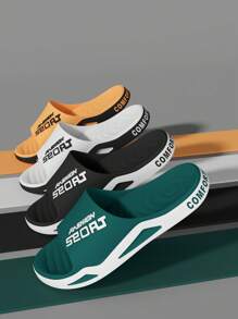 Men's Spring To Summer Fashion Slippers, Casual Open Toe Wear-Resistant Sandals, Suitable For Indoor, Outdoor, Beach, Shower, Walking, Bathroom, Household, Unisex, Shower Shoes - Multicolor - View 5