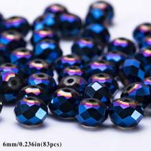 115/83/63pcs, 4/6/8mm Glass Beads Super Sparkling Purple/Blue/Yellow/Green Bead Accessories For DIY Jewelry Making, Bracelets & Necklaces