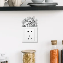 1 pieza Pegatina decorativa para interruptor con diseño de grupos de flores dibujados, decoración removible para interruptores en salas de estar, restaurantes y otras superficies, regalo de cumpleaños, graduación, decoración de habitación, hogar, sala de estar, baño, dormitorio