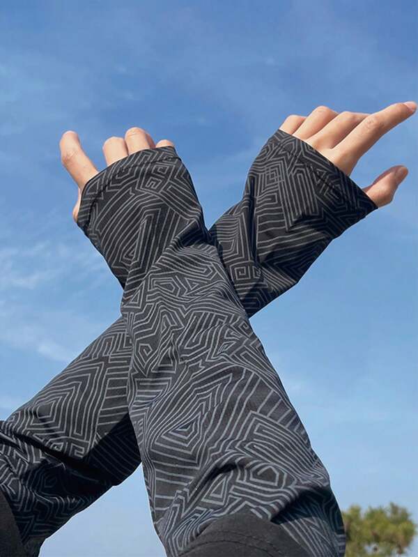 1 paar zomerse zonbeschermende armmouwen voor heren, losse pasvorm, UV-blokkering, verkoelende armmouwen voor buitenactiviteiten