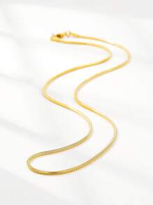 ZG YING ZHOU ZGYZ 1pc Fashionable Stainless Steel Miami 18K Gold Plated Round Curb Chain, Cuban Link, Snake Bone Chain, Figaro Chain Combination Necklace, Unisex Daily Wear Jewelry