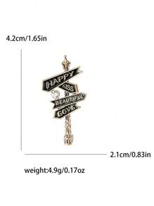 Fashionable "Road To Happiness" Road Sign Brooch For Women Dress Suit Pin Accessories Party Banquet Gift