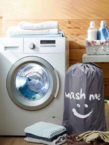 1 pezzo Sacca per il bucato da viaggio "Lavami", sacca per il bucato lavabile con laccetti, EXTRA LARGE, organizer per vestiti sporchi, abbastanza grande da contenere 4 carichi di bucato, adatta per un cesto o un cestino, lavabile in lavatrice, essenziale per la camera da letto, borsa essenziale per il college, accessori scolastici