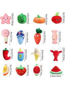 2/5pcs Cartoon Sound Plush Pet Toys, Random Colors And Styles, Suitable For Self-Entertainment, Energy Consumption, Dental Cleaning For Small-Medium Breed Dogs - Multicolor - View 3