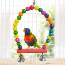 17pcs/Set Bird Toy Kit, Parrot Toys Including Swing, Chewing, Biting, Colorful Wicker Ball, Plastic Fruit Fork, Climbing Stairs Workout Educational Toys - Multicolor - View 6