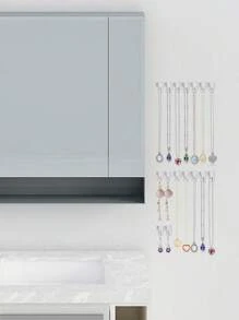 1/10/20/30/60 pièces, Mini crochets transparents, Mini rangée de crochets pour rangement de bijoux, Mini transparents à assembler et assortir librement, Mini crochets, Crochets de rangement de bijoux pour armoire à miroir, Étagères de rangement de bijoux pour commode et mur
