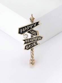 Fashionable "Road To Happiness" Road Sign Brooch For Women Dress Suit Pin Accessories Party Banquet Gift