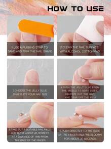 10PCS Viral Y2K Press On Nails - Sparkling Diamond Drip Design - Short Square Fake Nails For Everyday Glam