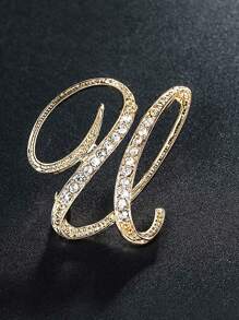 Vintage Versatile Men's English Letter Brooch, Suit Lapel Flower Badge, Unisex Fashionable Large Pin Clothing Accessory, High-End Suit Decoration, Sweater/Jacket Pins, Suitable For Parties, Weddings, Birthdays, Daily Wear, Holiday Gifts