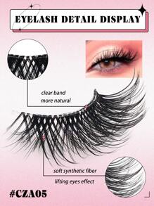 7 paar transparante halve wimpers met natuurlijke look, luchtige kattenooglook, korte accentwimpers, hoekwimpers, 3/4 wimpers, herbruikbare wimpers, verpakking