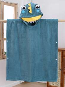 1 件卡通图案连帽刺绣冲浪斗篷儿童换尿布巾、浴袍、浴巾、温暖速干泳池游泳沙滩巾带帽温暖柔软超细纤维浴袍毛巾多种颜色可选复活节礼物、万圣节、圣诞节礼物、浴室装饰、浴室配件、秋冬毛巾