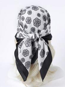 1 Chiếc khăn quàng cổ dài 90 cm họa tiết hoa nhỏ thời trang, khăn quàng cổ bằng lụa giả cổ điển chuyên nghiệp đa năng - Nhiều màu - Xem 6