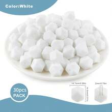 10/30 件 14 毫米六角形硅胶珠，用于制作钥匙扣，散装硅胶珠适用于手链和项链 DIY 工艺品 - 彩色 - 查看 13