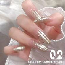 Conjunto de Esmalte de Unha de 15ml Sequin Cowboy Flash Explosão 2025 Super Flash Platinum, Esmalte de Unha Glitter, Cola para Unha Radiante de Alta Densidade