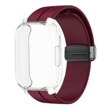 Magnetisches Silikonarmband + Hülle kompatibel mit Xiaomi Redmi Watch 5 Active Lite Smartwatch Armband und Hülle kompatibel mit Redmi Watch 5 Active Lite