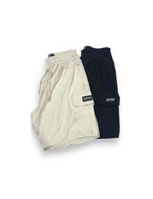 Kit 2 Men's Cargo Bermuda Shorts Tac Tel With Embroidered Ripfire Elastane - Black - View 2