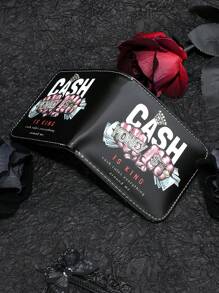 1pc New Arrival Hot Selling PUNK Fist Design Luxury Fashion Wallet Men's Money Element Men's PU Wallet Short Wallet Versatile Bifold Wallet Casual Men's Print Money Clip Card Holder Coin Purse Wallet Purse Wallet Mini Wallet Men Wallet Leather Small Wallet - Black - View 6