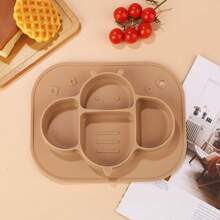 1 Set de mantelito, cuchara y tenedor para bebé, adecuado para niños pequeños, plato de bebé de silicona con succión, plato infantil