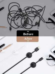 20pcs Round Cable Organizer Management Holder For Office Desk Room Decor Home Decor Fall Decor Bedroom Decor