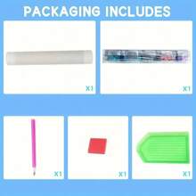 1 pieza Kit de pintura de diamantes 5D - Dos cachorros, kit de arte de bordado de diamantes completo y redondo para adultos, incluye herramientas, decoración de pared para el hogar, artesanía sin marco de 7,87 x 7,87 pulgadas