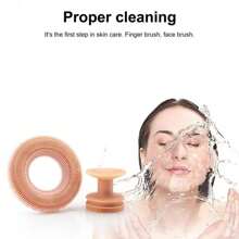 1 pieza Cepillo facial de silicona multifuncional con ventosa, desmontable para limpieza profunda y masaje