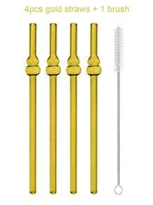 2 ống hút thủy tinh kèm 1 chổi cọ ống hút, ống hút tái sử dụng 8mm, ống hút hình quả bầu, ống hút quà tặng cho bạn bè và gia đình, hạnh phúc và giàu có - Hình quả bầu - Xem 19