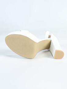 Waterproof Platform Sandals, Sexy Open-Toe Elegant High Heels, Fashion Thick Heel Sandals - White - View 6