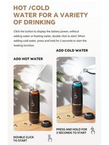 Black /Green Portable Heating Coffee Machine Wireless Electric Coffee Maker Fit Capsule Powder & French Press Pot For Car