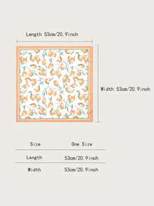 1 件 53 厘米 X 53 厘米柠檬印花头巾，百搭清新设计头巾