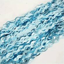 2 Blue Curved Knife Shaped Party Backgrounds, 78.74x39.37 Inches - Made Of Polyethylene, Suitable For Birthday And Ocean Themed Celebrations, Holiday Wall Decorations, Ocean Themed Decorations | Wave Wall Designs | Decorative Fabrics, Beach Themed Decorations