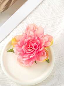 1pc Bohemian Artificial Flower Hair Clip, Suitable For Beach, Resort, And Photo Shooting