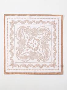 1pc Simple Floral Printed 70cm Square Scarf, New Classic Bandana For Women, Versatile Headband, Belt, Decor, Fashion Neckerchief - Multicolor - View 4