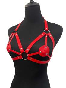 1pc Women Fashionable Leather Chest Decoration Strap Adjustable Sexy Playful Restraint Strap Cute Body Tie Line Dating Party Clothing Accessories