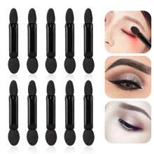 10-20 piezas Brochas profesionales de doble extremo para sombras de ojos, aplicadores de esponja para sombras de ojos de doble cara, con cabezas de esponja grandes y pequeñas