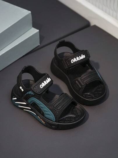 1 双儿童户外凉鞋，沙滩鞋，果冻鞋，软底，防滑，钩环闭合，时尚纯色可爱露趾凉鞋，透气，快干，适合春夏季节，沙滩，户外玩耍