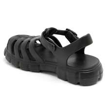 Summer Versatile Casual Buckle Thick Sole Sandals - Black - View 2