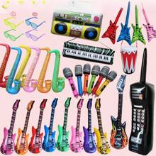 1 Stück aufblasbares Musikinstrument Ballon, Zufallsfarbe Party Unterhaltung interaktives Requisit, aufblasbares Gitarre, Saxophon, Strandutensilien, Strandaccessoires, Schwimmhilfe für den Pool