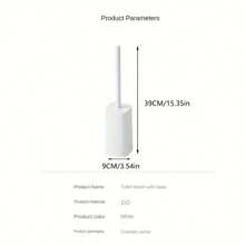 1 pieza Cepillo de inodoro de plástico con soporte, con protección contra salpicaduras y bloqueador de olores, cepillo de limpieza de alta calidad con un nuevo diseño de cerdas de nailon semicirculares para una limpieza completa, cepillo de inodoro de mango largo con base, accesorio de baño y herramienta de limpieza adecuada para el baño y el inodoro, decoración de otoño