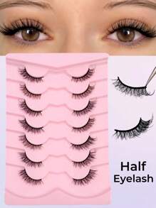Rikuaild 7 Pairs Half Eyelashes Fluffy Natural Lashes Curl Cat Eye Effect False Eyelashes Soft Lightweight Reusable Lashes Suitable For Daily Wear - Natural Lashes - View 2