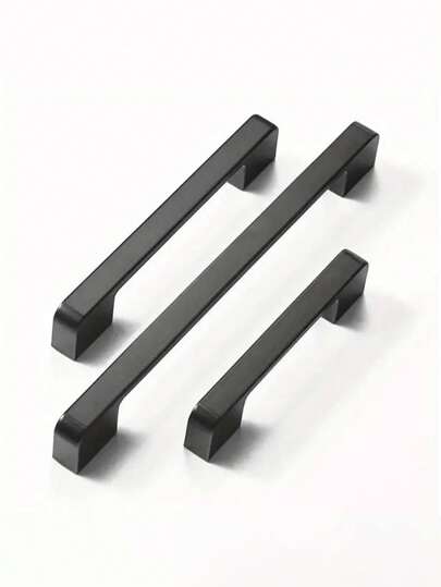 1/6pcs Black Aluminum Alloy Kitchen Cabinet Handles, Dresser Drawer Pulls, Cupboard Wardrobe Door Knobs, Furniture Handle Hardware