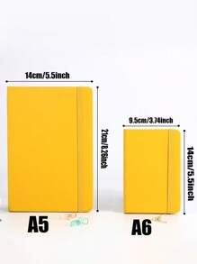 1pc Spiral Notebook With Strap, Grid Lined Notebook, Office Leather Cover Journal - A6 - View 10