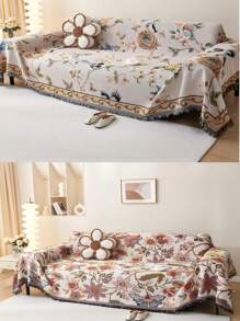 1 szt. Amerykański styl kwiatowy/botaniczny pokrowiec na sofę/narzuta, wielofunkcyjny prezent wielkanocny, urodziny, ukończenie szkoły, pokrowiec na sofę, wystrój salonu, wystrój pokoju