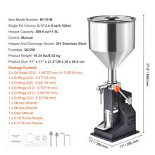 Pneumatic Or Manual Paste Liquid Filling Machine, 5-100ml Bottle Filler, Adjustable Bottle Filling Machine, Stainless Steel Liquid Filler With Pedal, Hopper For Milk Water Juice Essential Oil Shampoo Cosmetic Honey Lotion - Manual, 5-100ml - 查看 7