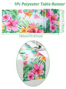 1 chiếc khăn trải bàn bằng polyester họa tiết hoa và lá cọ kiểu Hawaii, khăn trải bàn chủ đề Hawaii cho tiệc tùng, sinh nhật, đám cưới, trang trí tiệc mùa hè trong nhà và ngoài trời, trang trí bàn ăn nhà bếp, bộ khăn trải bàn trang trí nhà cửa, quà tặng mùa hè - hawaii - Xem 4