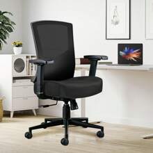 Chaise de bureau ergonomique 200 kg, chaise de bureau ergonomique à dossier haut, chaise pivotante avec support lombaire réglable 2D, chaise d'ordinateur à bascule à 105 °, chaise en maille