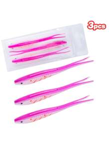 GOTURE Goture 3pcs Large Cuttail Fish, Forktail Fish Soft Lure, High Elastic TPR Material, Flexible, Durable, Realistic Swimming Action, For Saltwater Fishing